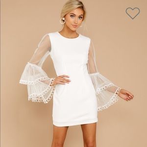 White dress with beautiful sleeve detail